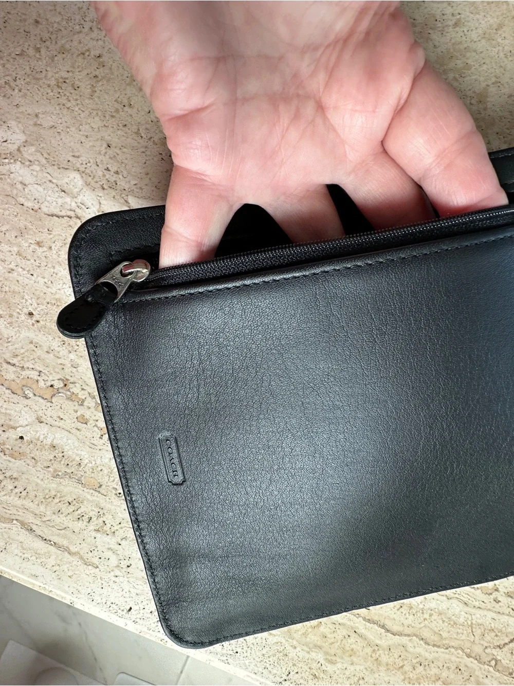 Coach Black Leather Crossbody Bag with Adjustable Strap